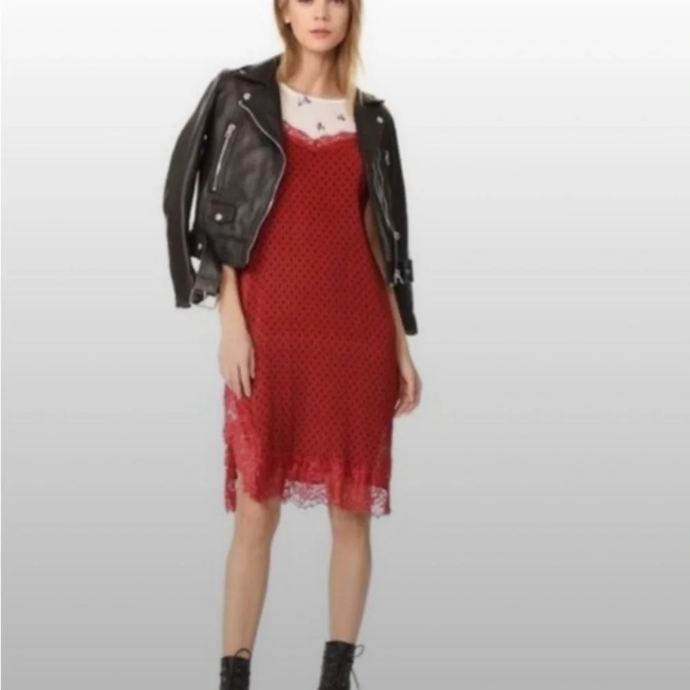 Free People Red Lace Midi Dress